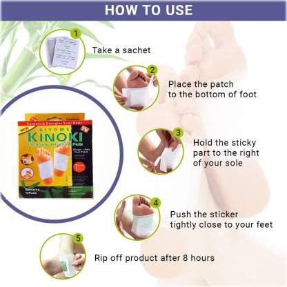 Ayurvedic Detox Foot Pads Buy 1 Get 1 Free 100% Herbal & Gentle Ingredient ( Pack of 10 )