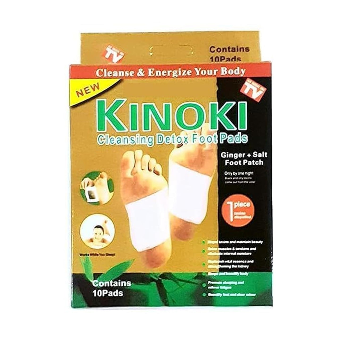 Ayurvedic Detox Foot Pads Buy 1 Get 1 Free 100% Herbal & Gentle Ingredient ( Pack of 10 )