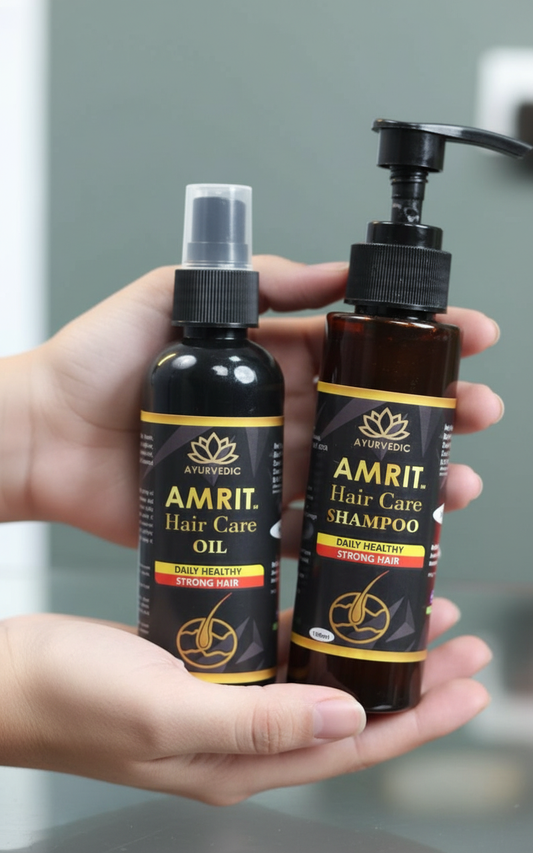 Ayurvedic 💚 Amrit In Hair Oil & Shampoo – Thicker, Stronger, Healthier Hair Naturally! 💫
