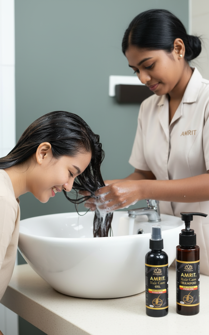 Ayurvedic 💚 Amrit In Hair Oil & Shampoo – Thicker, Stronger, Healthier Hair Naturally! 💫
